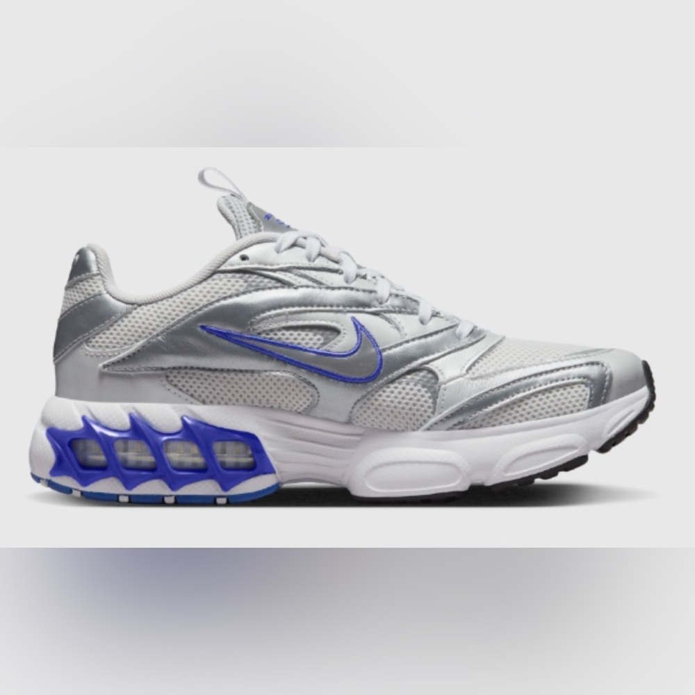 Nike Zoom Air Fire Metallic‎ Silver/Blue Sneakers Size 10 Lifestyle Low Top